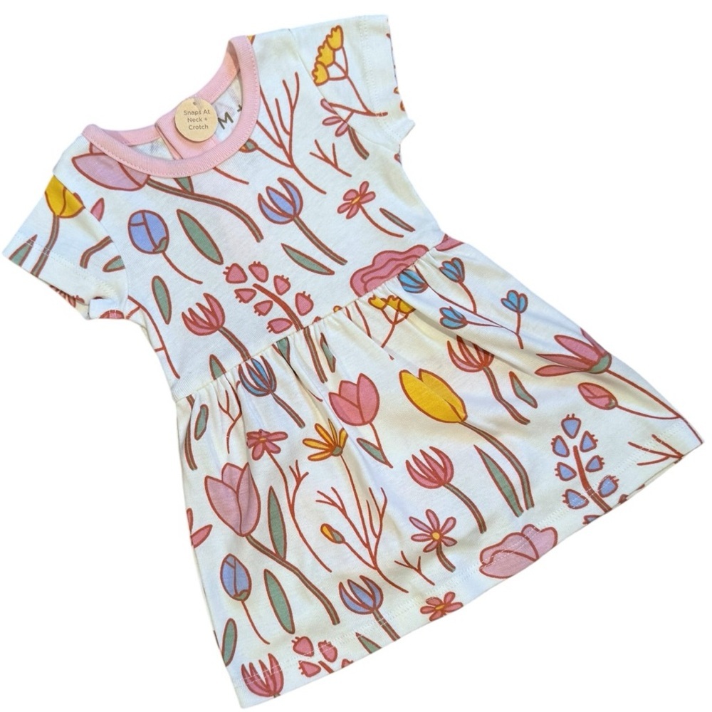 Monica + Andy Organic Newborn Dress & Cardigan Set Pink Floral NWT GOTS - Picture 3 of 12